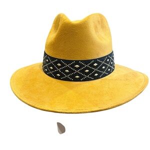 Bonjani Golden colored Western felt hat with studded black band from Mexico